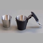 Flask bekerset 4 print glans lederen etui
